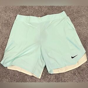 Nike Court Dri Fit Advantage 7” Tennis‎ Shorts Light Blue Mens Size XL